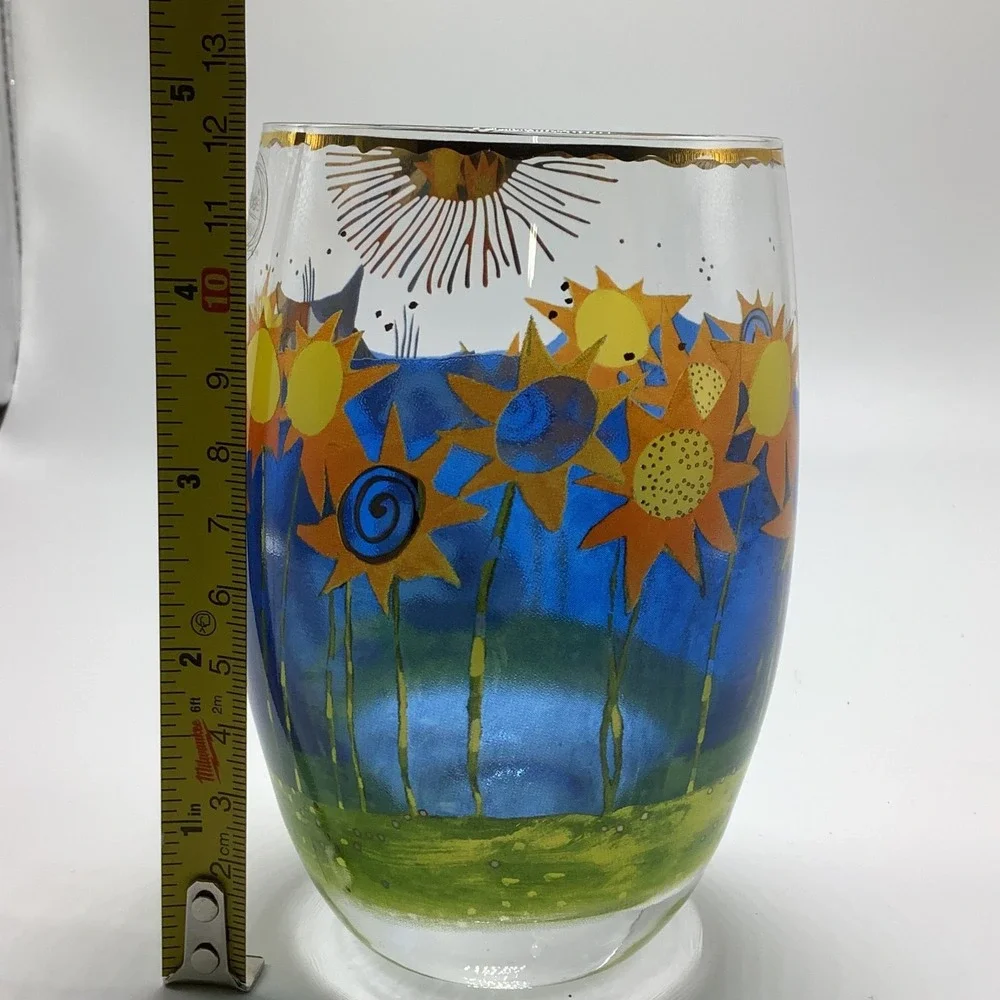 Goebel Handmade‎ Cat Sunflowers Rosina Wachtmeister Drinking Glass